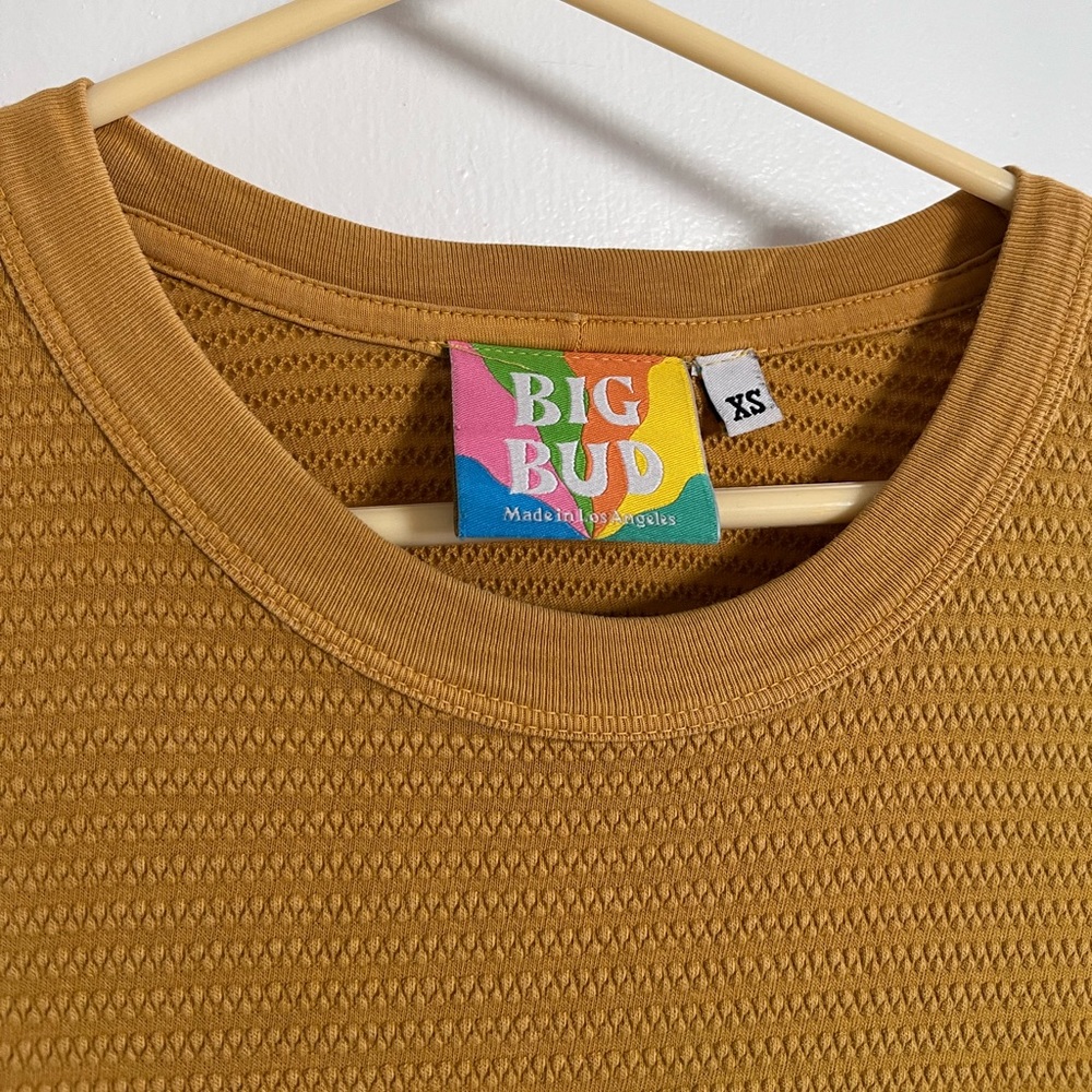 Big Bud Press mustard yellow thermal shirt size XS